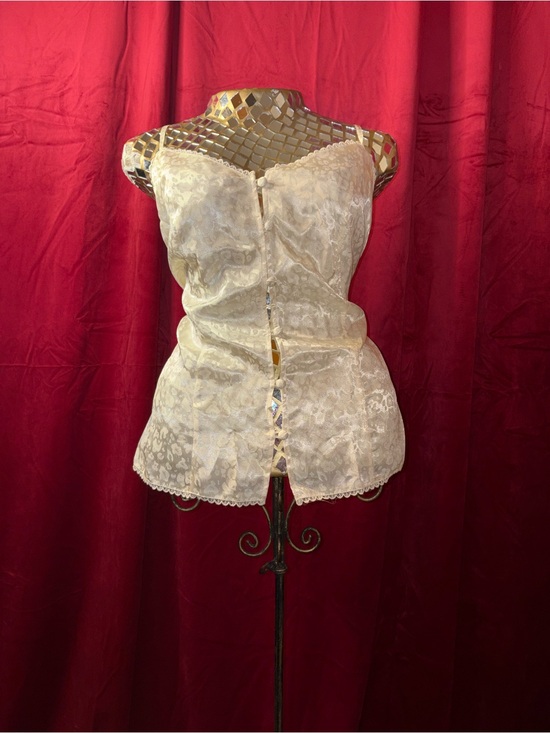 Erika Taylor Other - 2 PIECE SET Vintage Satin Bustier Camisole in Ivory - Women's Intimates
